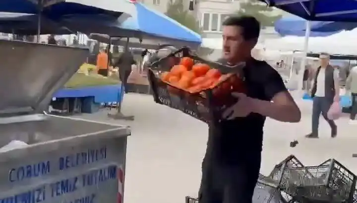 Domatesleri Çöpe Döken Pazarcıya İnanılmaz Ceza: Tüketici Hakları Korunuyor