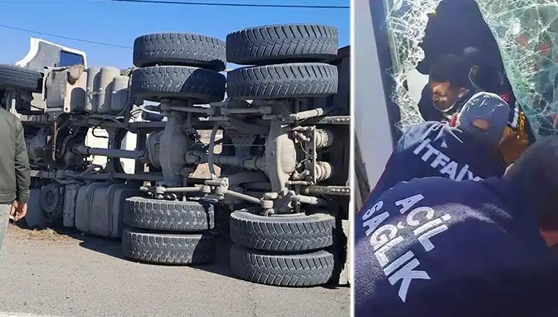 Virajı Alamayan Kamyon Yan Yattı: Olay Anına Dair Tüm Detaylar