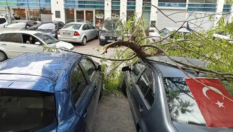 Kayseri'yi Vuran Şiddetli Fırtına Dalları Kırdı, Şehirde Hasar Varlığı Tehlikeli Durum Yaratıyor